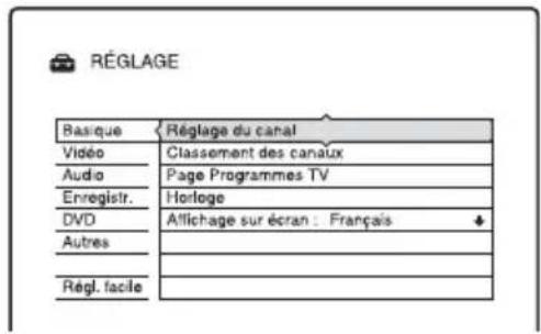 SONY RDRHX725 - Réglages de réception de l'antenne et de langue (Basique) - 1