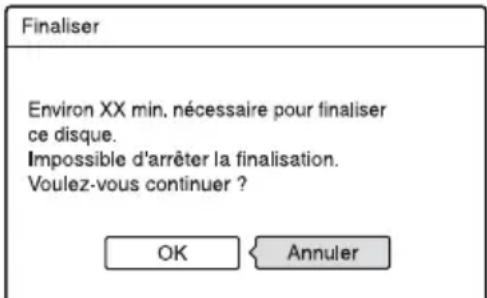 SONY RDRHX727 - Sélectionnez « Finaliser », puis appuyez sur ENTER. - 1