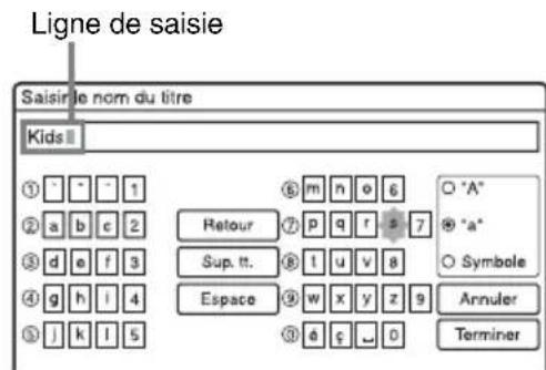 SONY RDRHX727 - Appuyez sur /  /  / pour déplacer le curseur vers la droite de l'écran et l'affichage « A » (majuscules), « a » (minuscules) ou « Symbole », puis appuyez sur ENTER. - 2