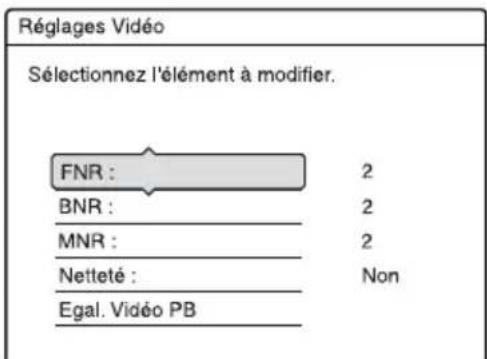 SONY RDRHX727 - Appuyez sur OPTIONS pendant la lecture pour sélectionner « Réglages Video», puis appuyez sur ENTER. - 1