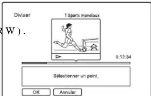 SONY RDRHX727 - Sélectionnez « Diviser », puis appuyez sur ENTER. - 1