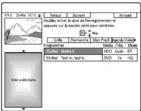 SONY RDRHX727 - Modification d'une programmation - 2
