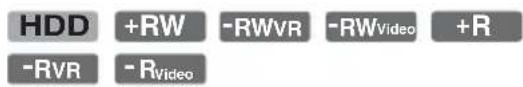 HDD +RW -RWVR -RWVideo +R -RVR -RVideo