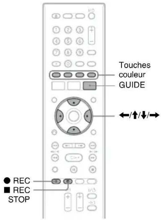 Touches couleur GUIDE ←/↑/↓/→ ● REC ■ REC STOP