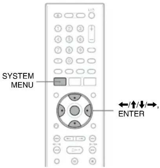SYSTEM MENU ENTER