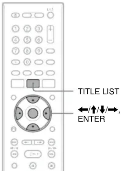 TITLE LIST ←/↑/↓/→, ENTER