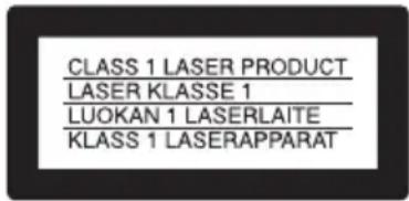 CLASS 1 LASER PRODUCT LASER KLASSE 1 LUOKAN 1 LASERLAITE KLASS 1 LASERAPPARAT