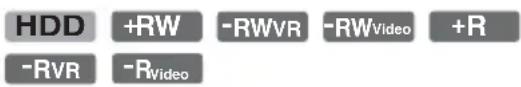 HDD +RW -RWVR -RWVideo +R -RVR -RVideo