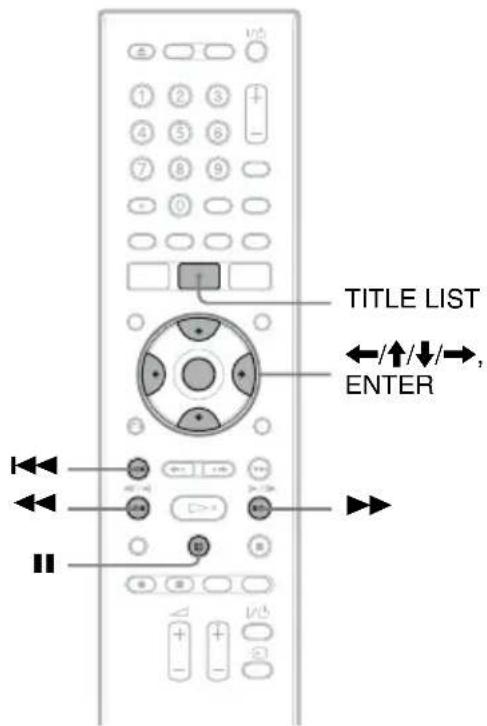 TITLE LIST ←/↑/↓/→, ENTER