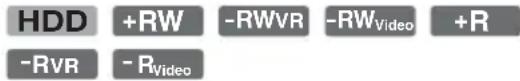 HDD +RW -RWvr -RWVideo +R -Rvr -RVideo