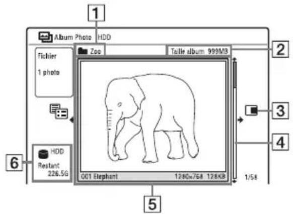 Album Photo HDD Fichier 1 photo Zoo Taille album 999M3 001 Elephant 1280x768 128KB 1/58 6 HDD Restant 226.5G 4 2 3 5