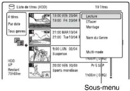 SONY RDRHX780 - Appuyez sur TITLE LIST. - 2