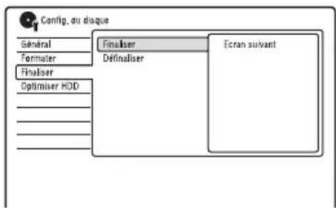SONY RDRHX780 - Sélectionnez « Finaliser», puis appuyez sur ENTER. - 1