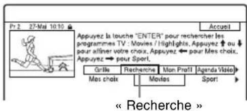 SONY RDRHX785 - Pour rechercher une émission par catégorie - 1