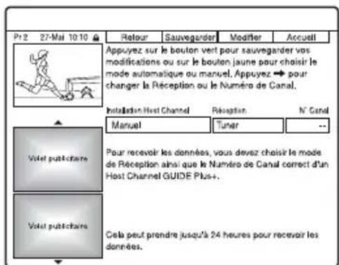 SONY RDRHX785 - Changement de la chaine partenaire GUIDE Plus+ manuellement (Installation) - 1