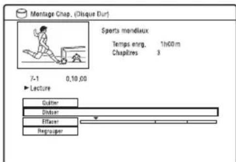 SONY RDRHX785 - Division d'un chapitre (Diviser) - 1