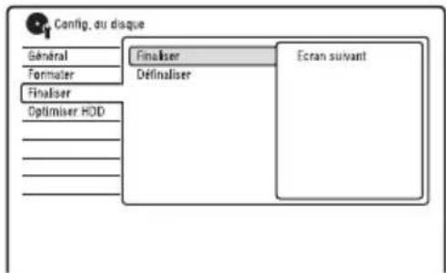 SONY RDRHX785 - Sélectionnez « Finaliser», puis appuyez sur ENTER. - 1