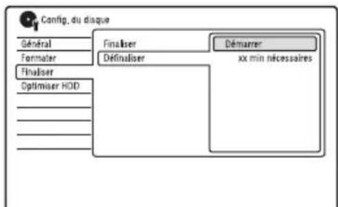 SONY RDRHX785 - Sélectionnez « Définaliser», puis appuyez sur ENTER. - 1