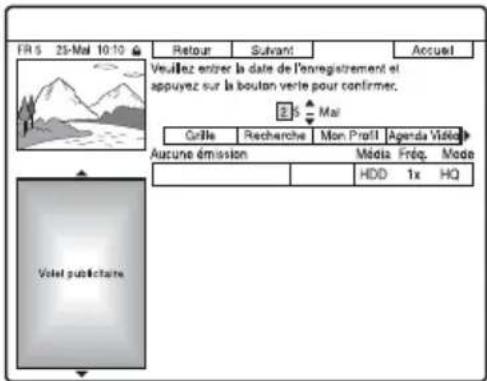 SONY RDRHX825 - Programmation manuelle d'un enregistrement - 2