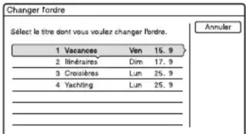 SONY RDRHX825 - Appuyez sur OPTIONS pour selectionner « Changer I'ordre», puis appuyez sur ENTER. - 1