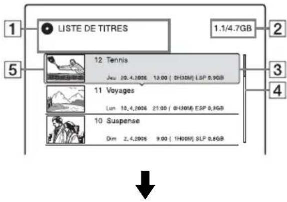 SONY RDRHX825 - Appuyez sur TITLE LIST. - 1