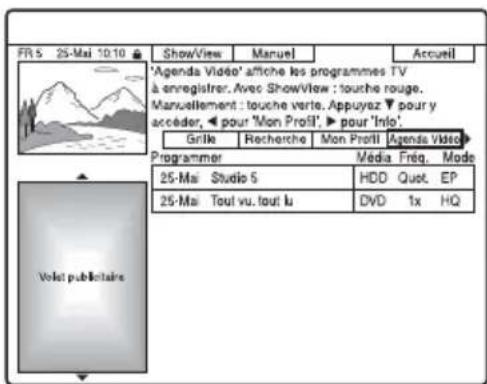 SONY RDRHX825 - Modification d'une programmation - 1