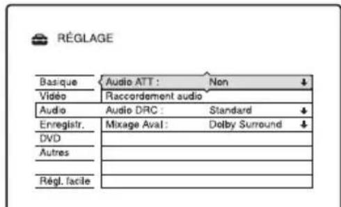 SONY RDRHX825 - Réglages audio (Audio) - 1