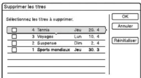SONY RDRHX825 - Appuyez sur OPTIONS pour selectionner « Supprimer titres », puis appuyez sur ENTER. - 1