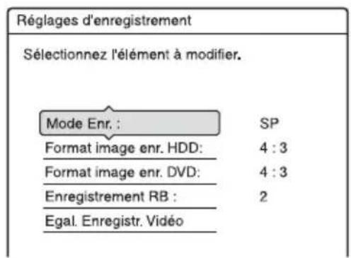 SONY RDRHX825 - Réglage de la qualité et du format de l'image enregistrée - 2