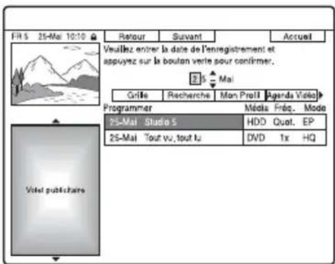 SONY RDRHX825 - Modification d'une programmation - 2