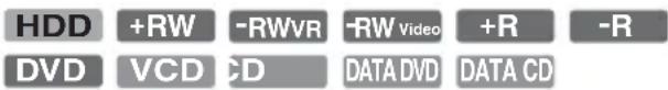 HDD +RW -RWVR RW Video +R -R DVD VCD CD DATA DVD DATA CD