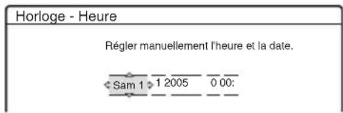 Horloge - Heure Régler manuellement l'heure et la date. Sam 1 1 2005 0 00: