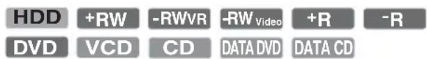 HDD +RW -RWVR -RW Video +R -R DVD VCD CD DATA DVD DATA CD