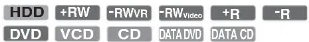HDD +RW -RWVR -RWVideo +R -R DVD VCD CD DATA DVD DATA CD