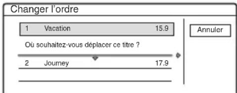 Changer l'ordre 1 Vacation 15.9 Où souhaitez-vous déplacer ce titre ? 2 Journey 17.9 Annuler