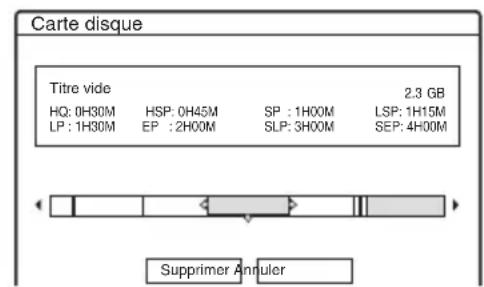 Carte disque Titre vide HQ: 0H30M HSP: 0H45M SP : 1H00M LSP: 1H15M LP : 1H30M EP : 2H00M SLP: 3H00M SEP: 4H00M Supprimer Anululer