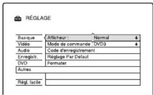 SONY RDRHX920 - Réglages de la télécommande/Réglages d'usine (Autres) - 1