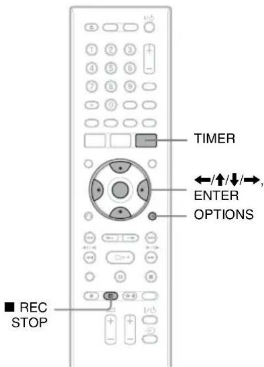 SONY RDRHX920 - Programmation manuelle d'un enregistrement (Standard) - 1