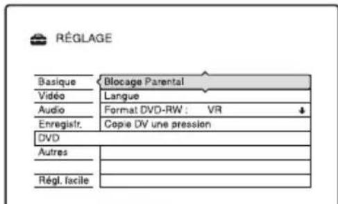 SONY RDRHX920 - Réglages disque (DVD) - 1
