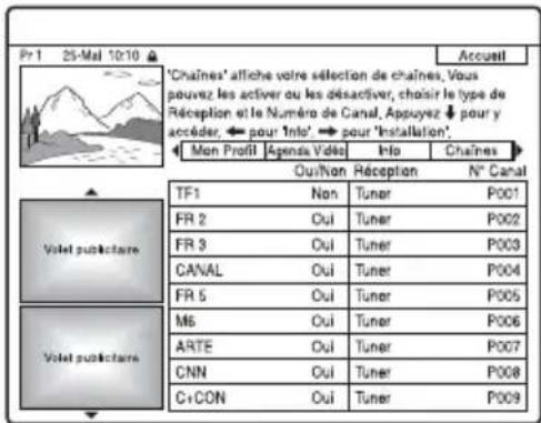 SONY RDRHX950 - Sélectionnez « Châînes » dans la barre de menus. - 1
