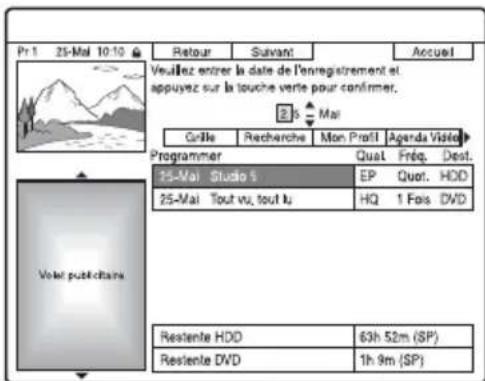 SONY RDRHX950 - Modification d'une programmation - 2