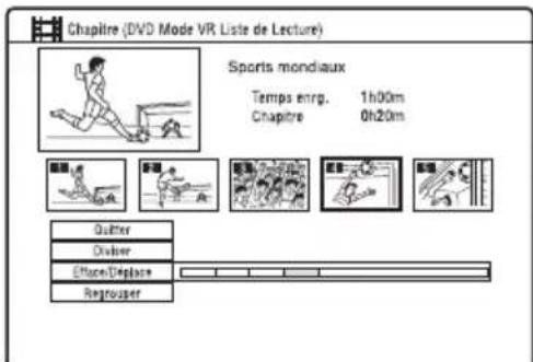 SONY RDRHX950 - Déplacement d'un chapitre (Déplacer) - 1