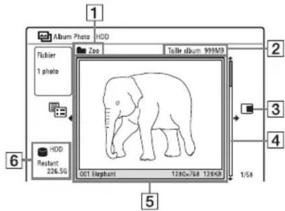 SONY RDRHX950 - Utilisation de la liste « Album Photo » - 5