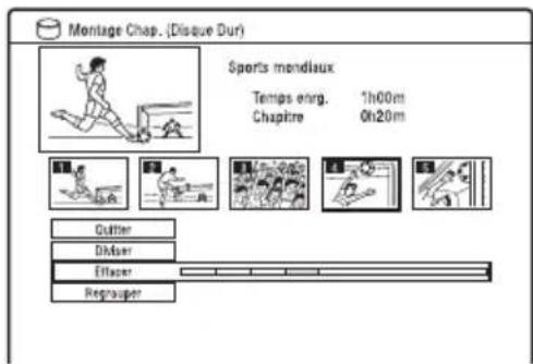 SONY RDRHXD1090 - Effacement d'un chapitre (Effacer) - 1