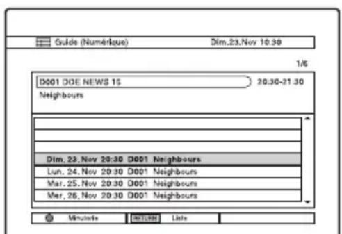 SONY RDRHXD1090 - Appuyez sur la touche jaune (« Séries »). - 1