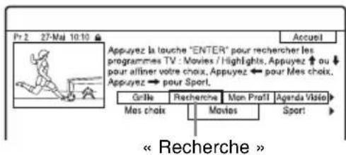 SONY RDRHXD1090 - Pour rechercher une émission par catégorie - 1