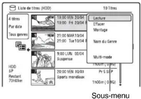 SONY RDRHXD1090 - Appuyez sur TITLE LIST. - 2