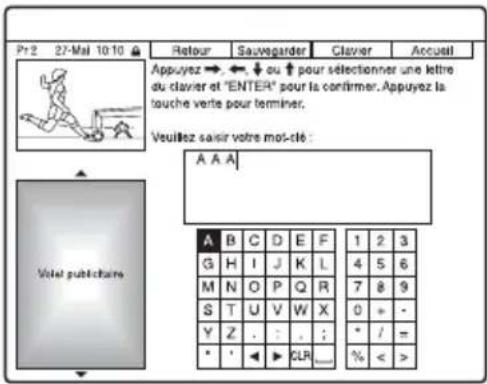 SONY RDRHXD1090 - Pour rechercher une émission par motcle - 1