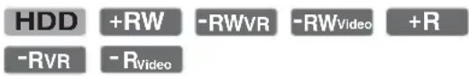 HDD +RW -RWVR -RWVideo +R -RVR -RVideo
