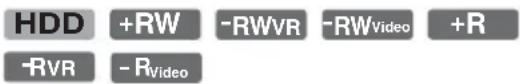 HDD +RW -RWVR -RWVideo +R -RVR -RVideo